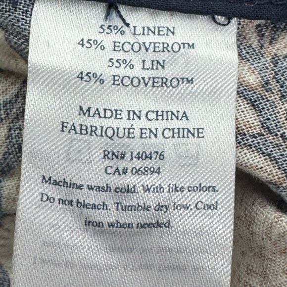 Faherty Linen Blend Savoie Jumpsuit Navy Avignon Meadow Size Small / Medium - Picture 13 of 14